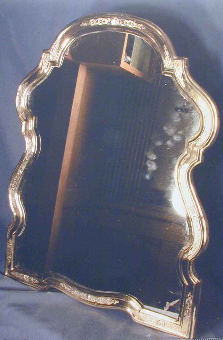 18th century German silver gilt mounted toilet mirror
